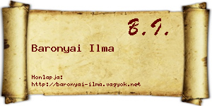 Baronyai Ilma névjegykártya